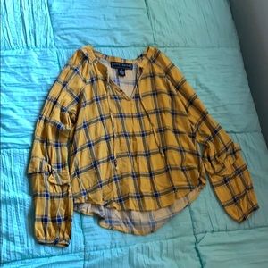 Polly & Esther Plaid Blouse